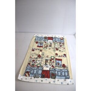 Christmas Kitchen Towel Cute Cats Poinsettias Presents Holiday Decor